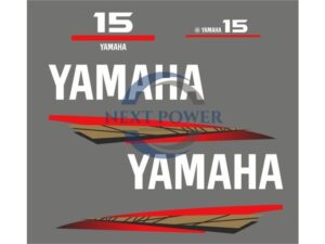 Yamaha 15 HP 1998-2004 Sticker Set Gold